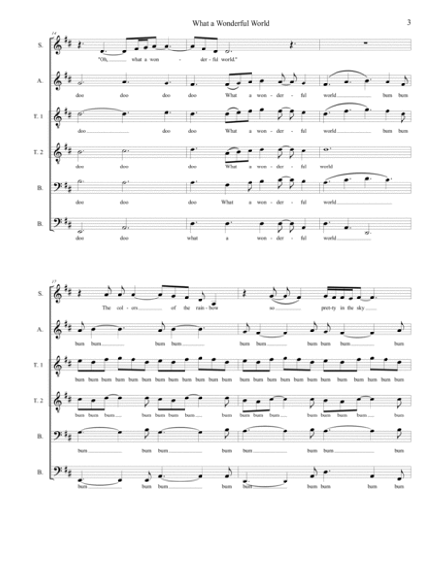 What A Wonderful World Divisi scores gallery preview page 3
