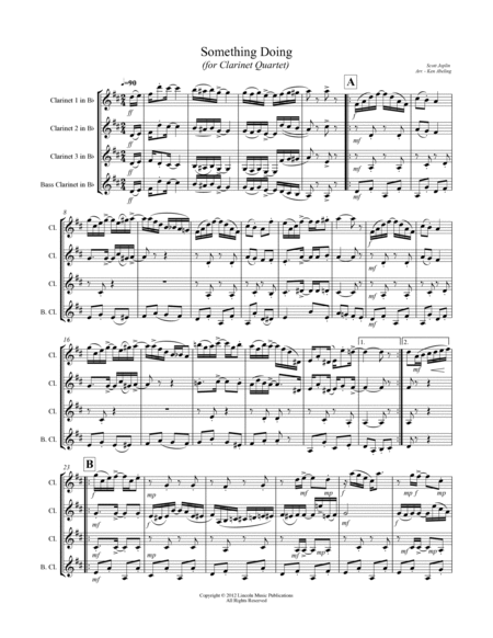 Joplin - “Something Doing” (for Clarinet Quartet) image number null