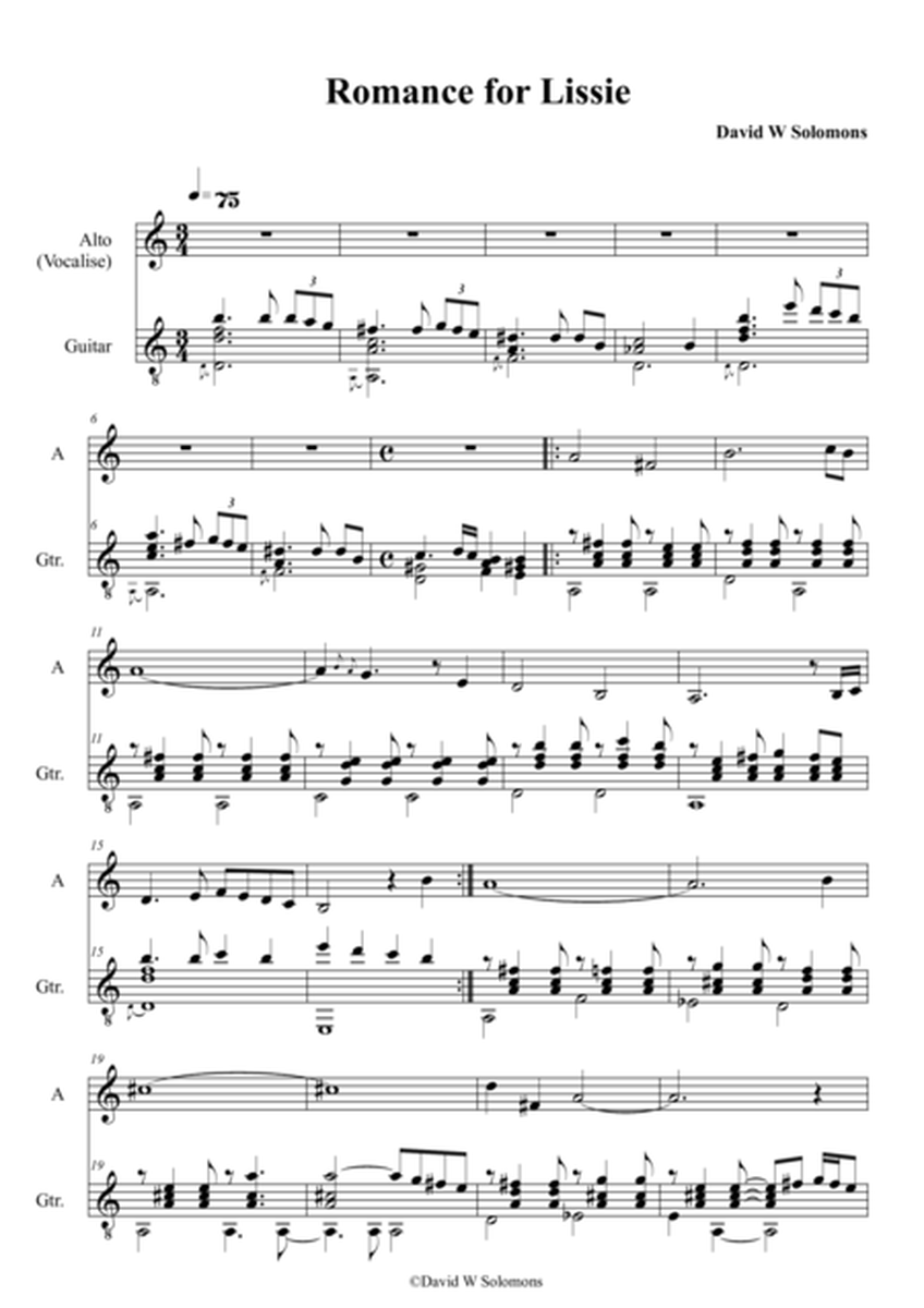 Romance for Lissie for alto vocalise and guitar image number null