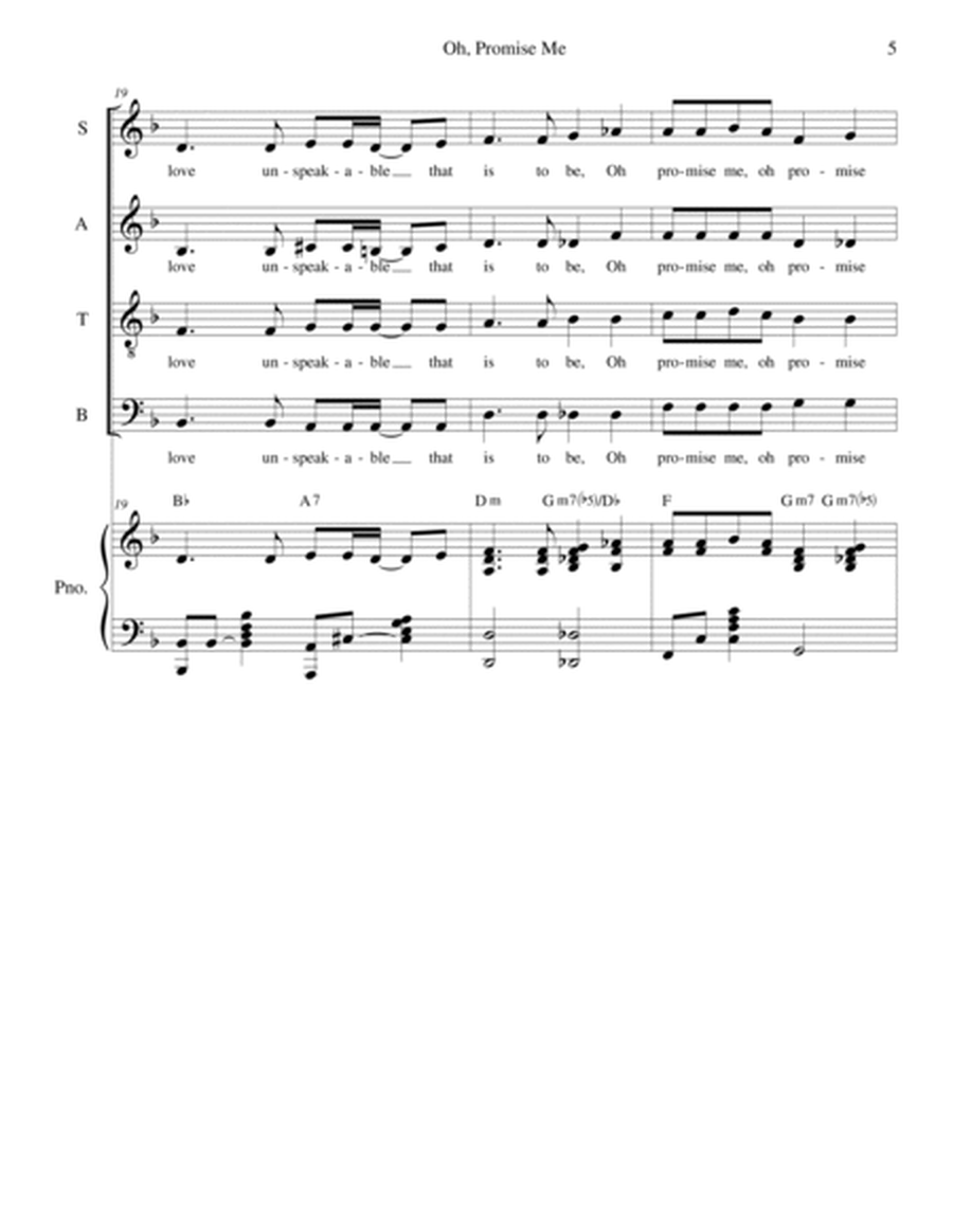 Oh, Promise Me (SATB) image number null