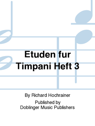 Book cover for Etuden fur Timpani Heft 3