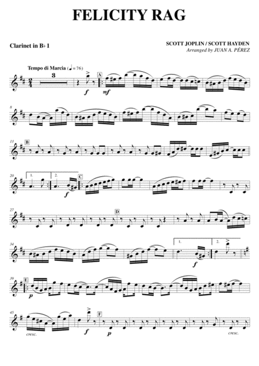 Felicity Rag - Clarinet Quartet image number null