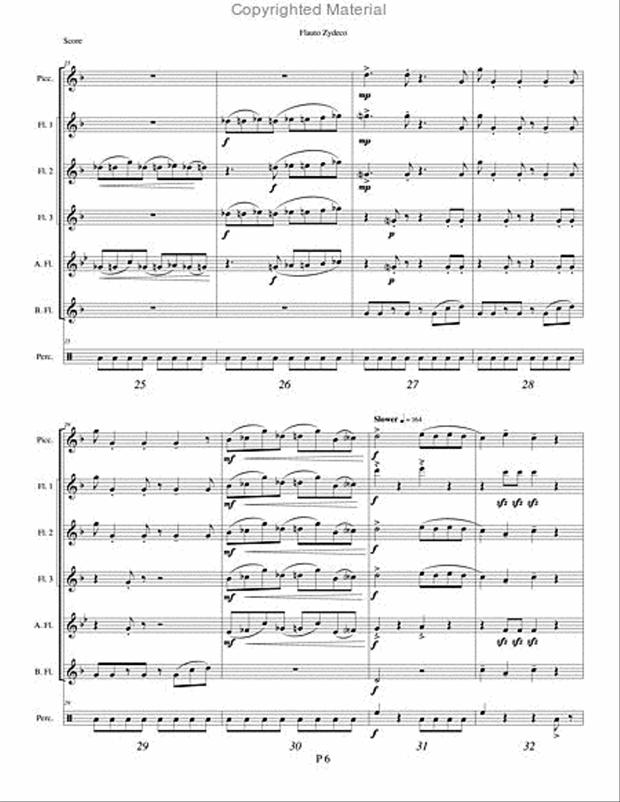 Flauto Zydeco Flute Choir scores gallery preview page 5
