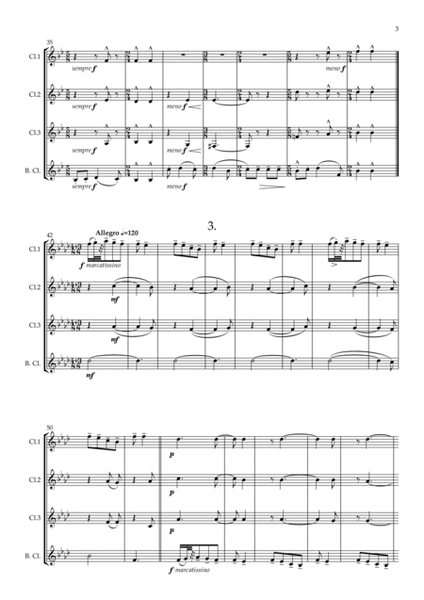 Bartók: Romanian Christmas Carols, Sz.57 Book 1 ( Nos. 1 to 5) transposed version - clarinet quartet image number null