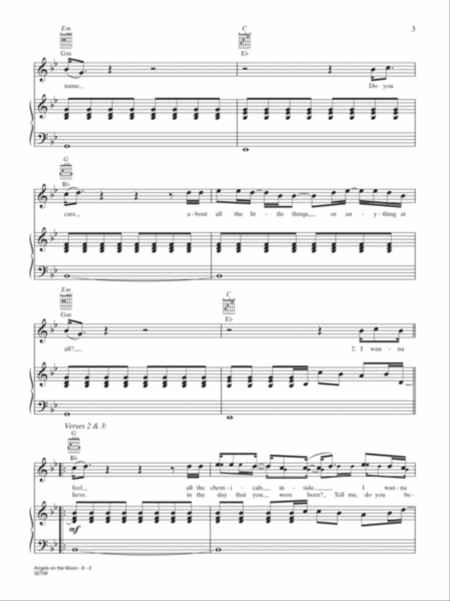 Angels on the Moon Piano, Vocal, Guitar scores gallery preview page 2