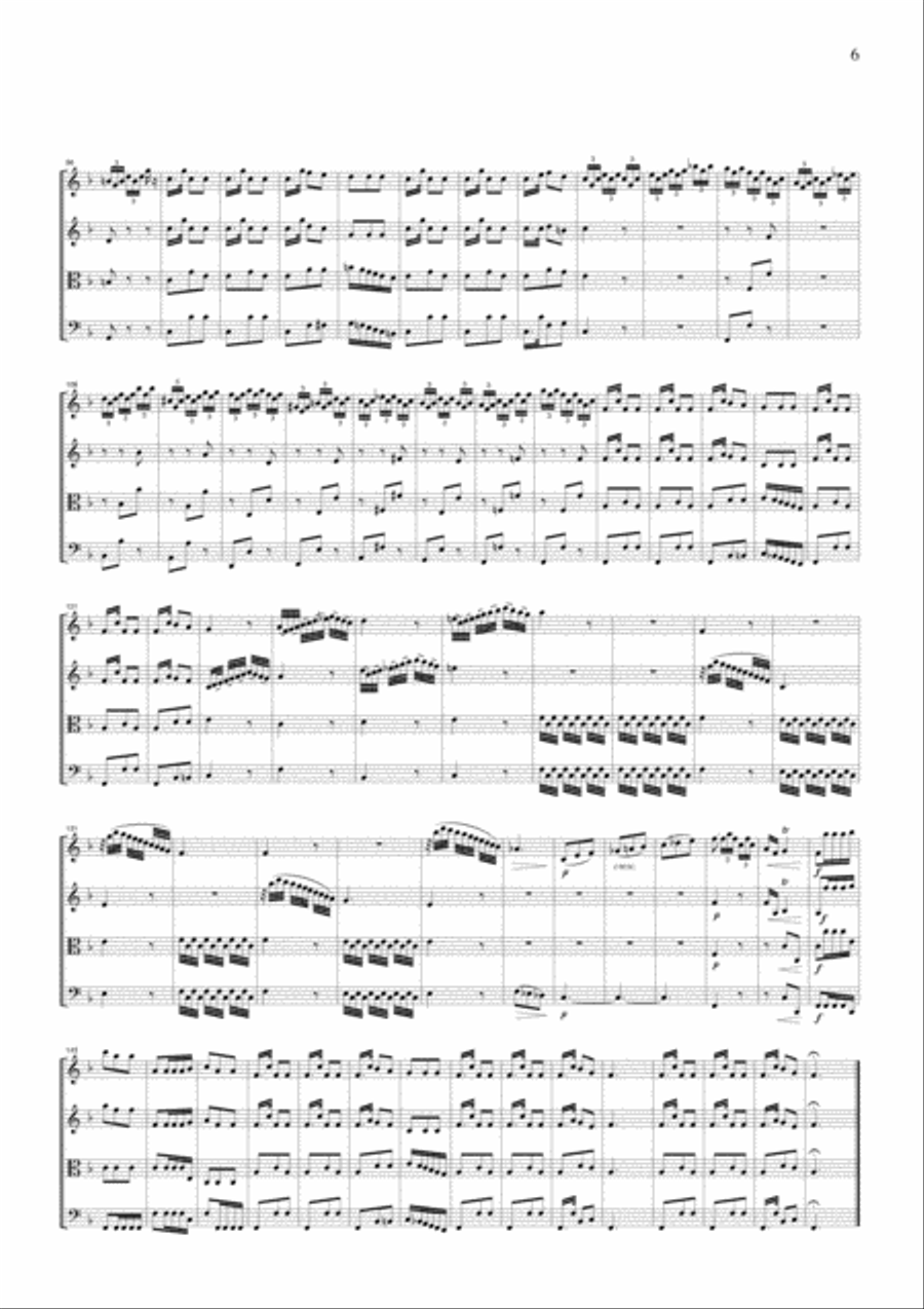 Vivaldi Autumn from the Four Seasons, all mvts., for string quartet, CV103 String Quartet scores gallery preview page 6