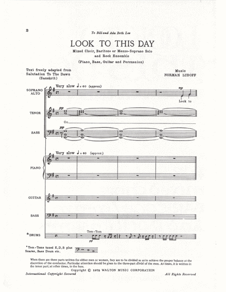 Look to this Day (Vocal Score) image number null