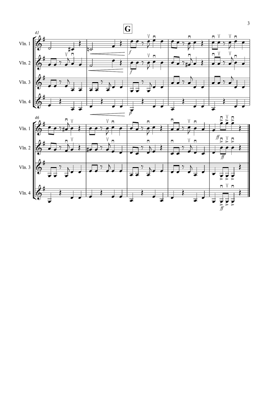 Tango Al Fresco For Beginning Violin Quartet Small Ensemble scores gallery preview page 3