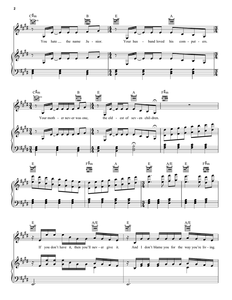 Donna Piano, Vocal, Guitar scores gallery preview page 2