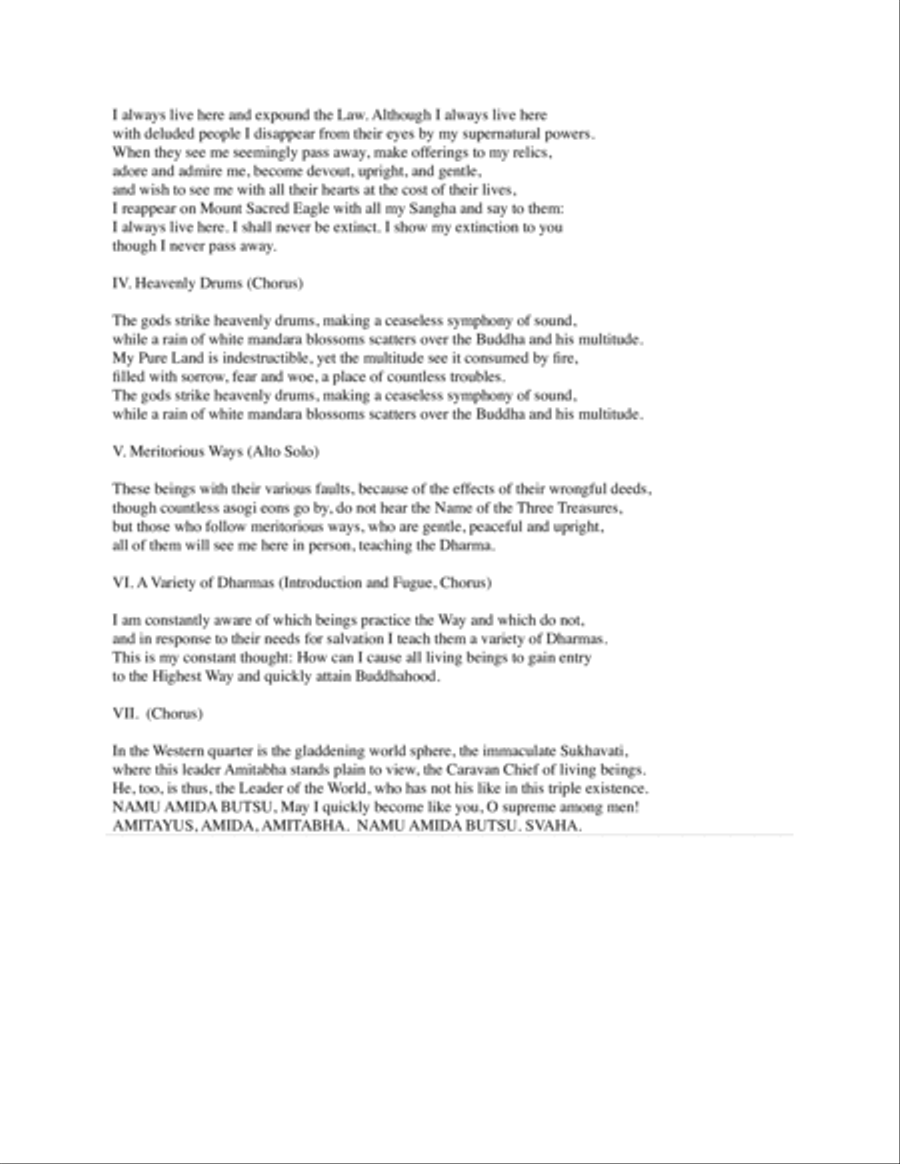 FLOWER of the DHARMA: A Cantata for Chorus SATB, Piano and Percussion 4-Part scores gallery preview page 3