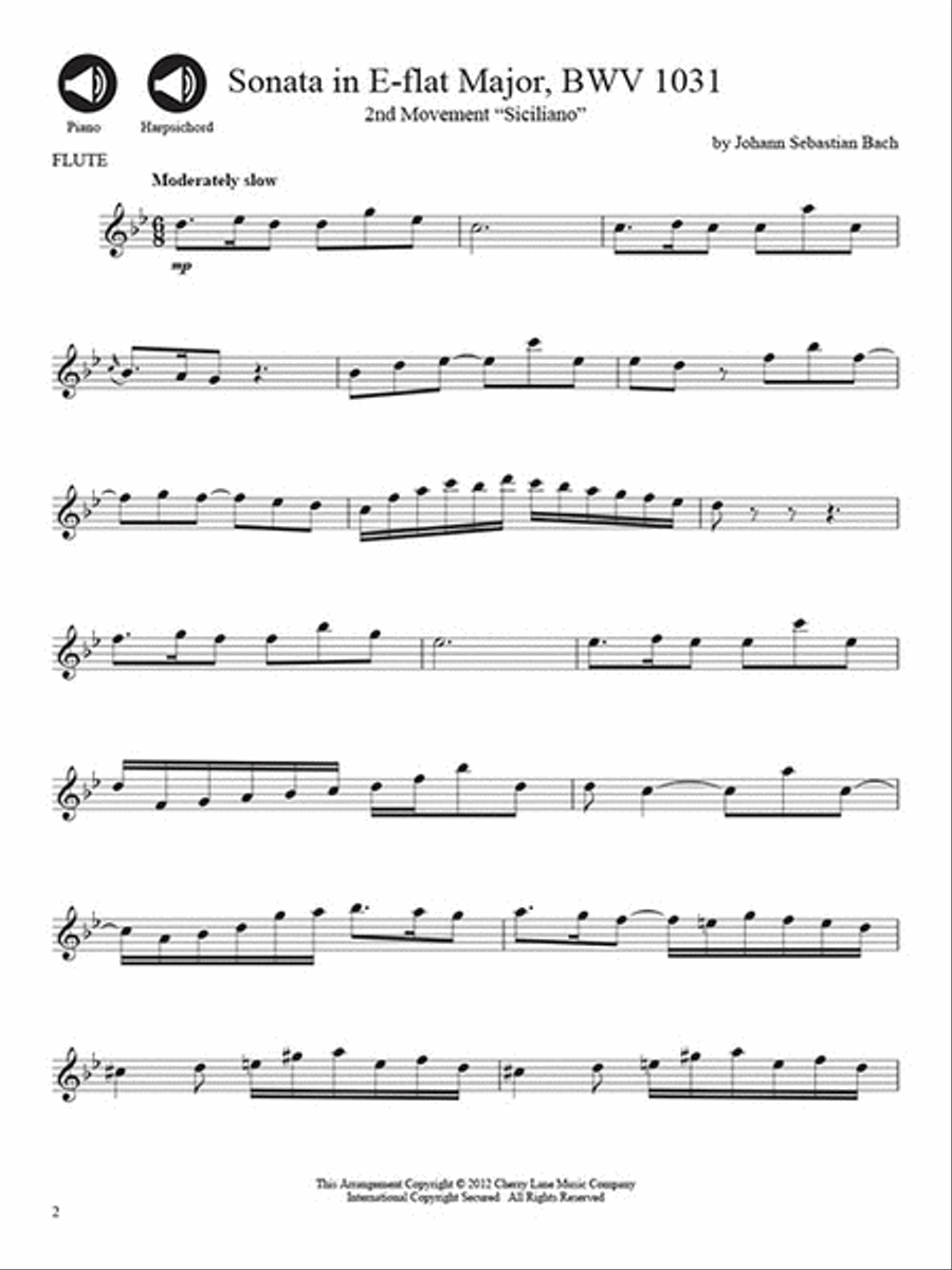 Bach Flute Solos Flute Solo scores gallery preview page 3