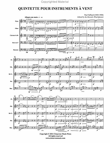 Quintette Pour Instruments A Vent
