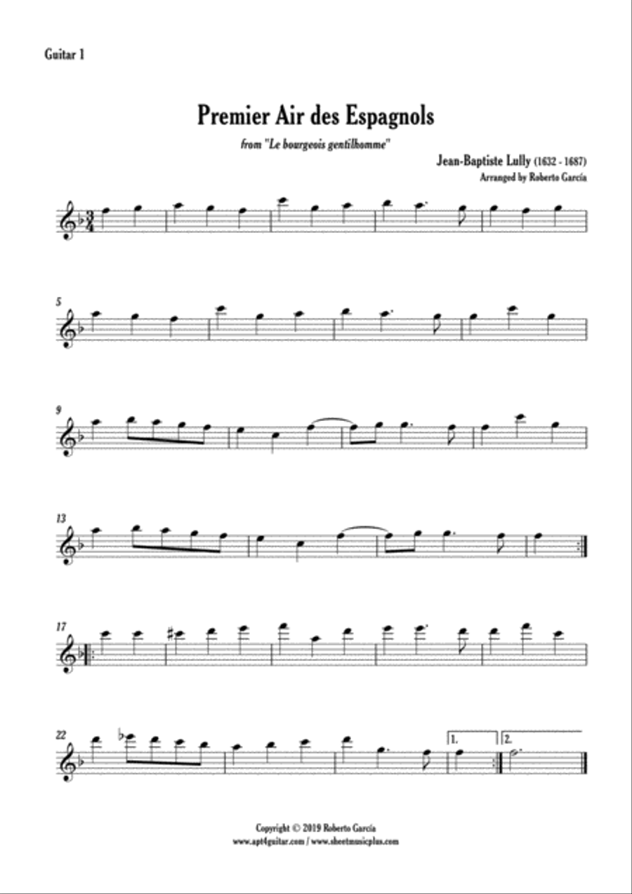 Premier Air des Espagnols Guitar Ensemble scores gallery preview page 4