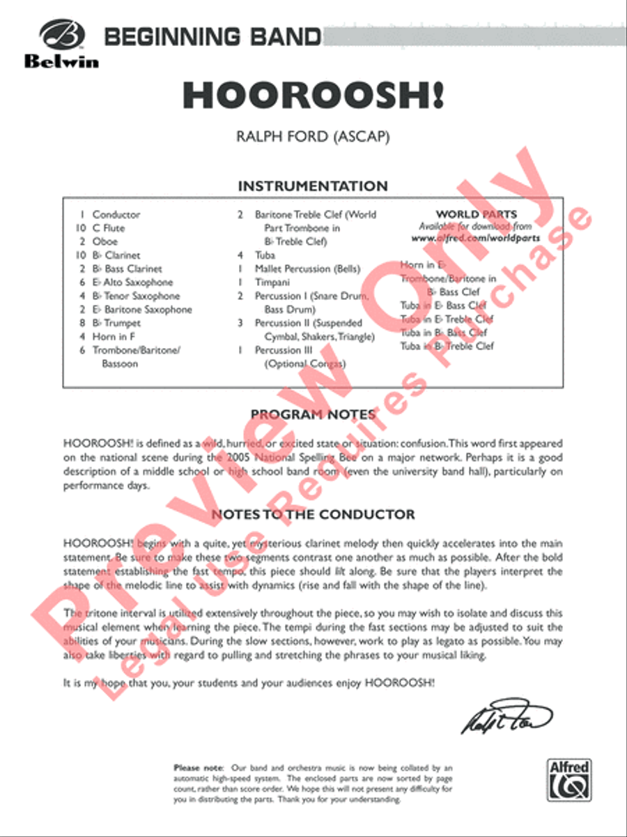 Hooroosh! Concert Band scores gallery preview page 2