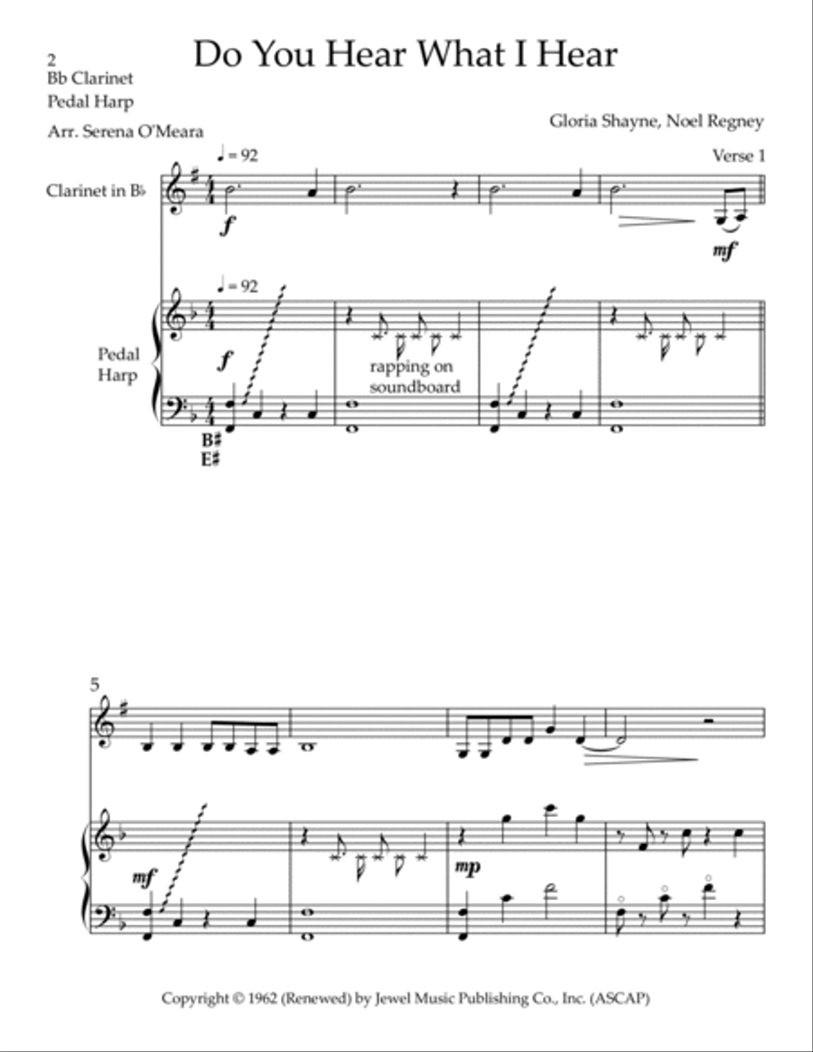 Do You Hear What I Hear B-Flat Clarinet scores gallery preview page 2