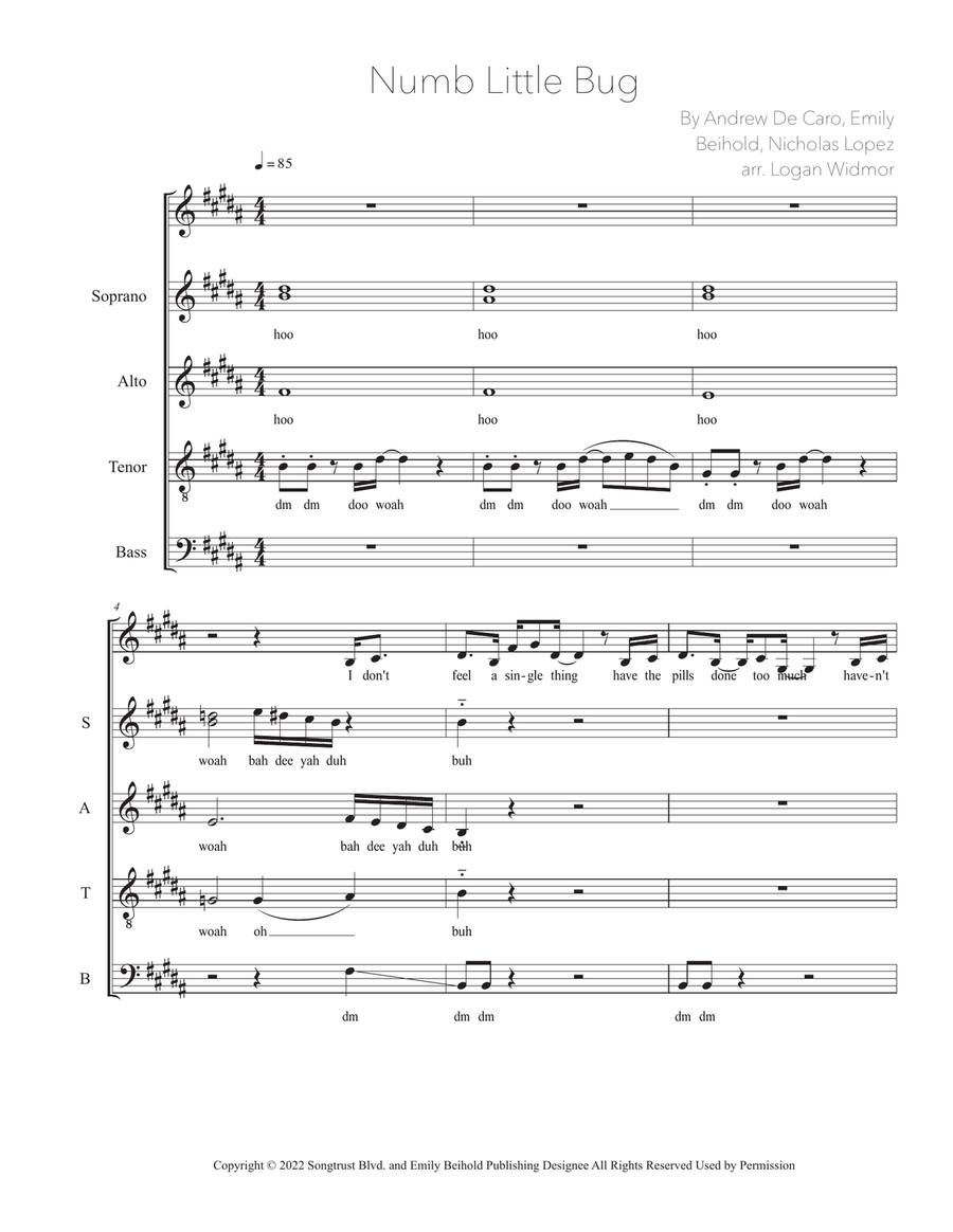 Numb Little Bug 4-Part scores gallery preview page 1