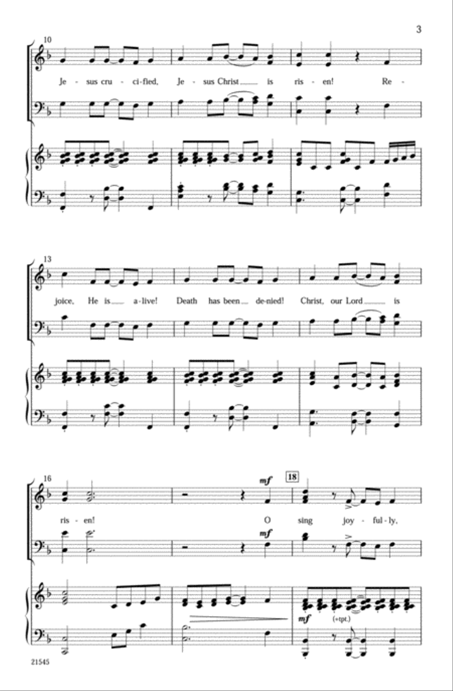Rejoice, He Is Alive! Rejoice, He Is Alive! 4-Part scores gallery preview page 3