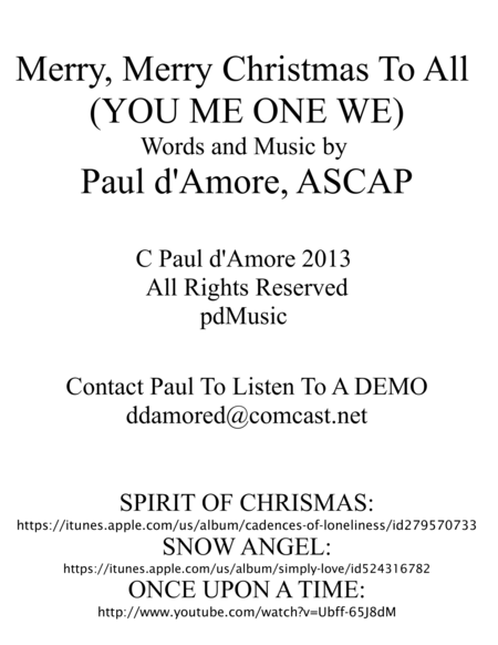 Merry, Merry Christmas To ALL (YOU ME ONE WE) image number null