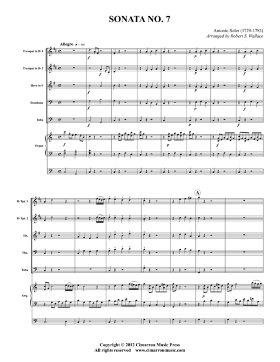 Sonata No. 7 Sonata No. 7 Organ scores gallery preview page 1