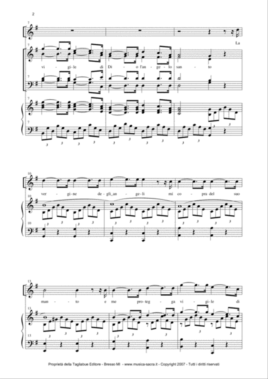 LA VERGINE DEGLI ANGELI - For Solo, SATB Choir and organ 4-Part scores gallery preview page 3