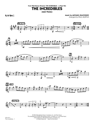 Book cover for The Incredibles (arr. Paul Murtha) - Alto Sax 1