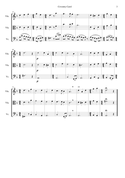 Coventry Carol for string trio (violin, viola, cello) image number null