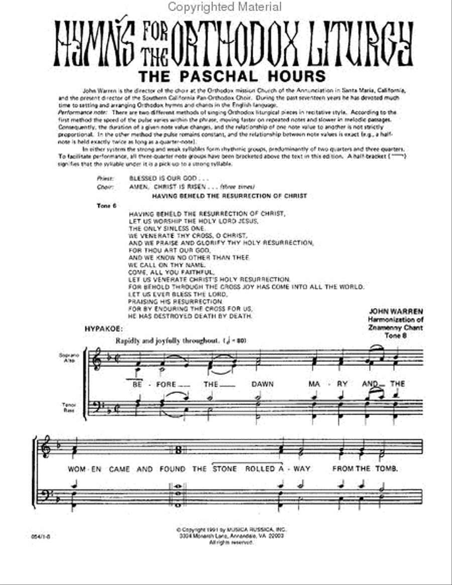 The Paschal Hours 4-Part scores gallery preview page 2