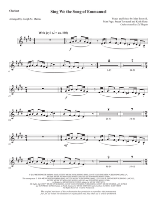 Sing We the Song of Emmanuel (arr. Joseph M. Martin) - Bb Clarinet