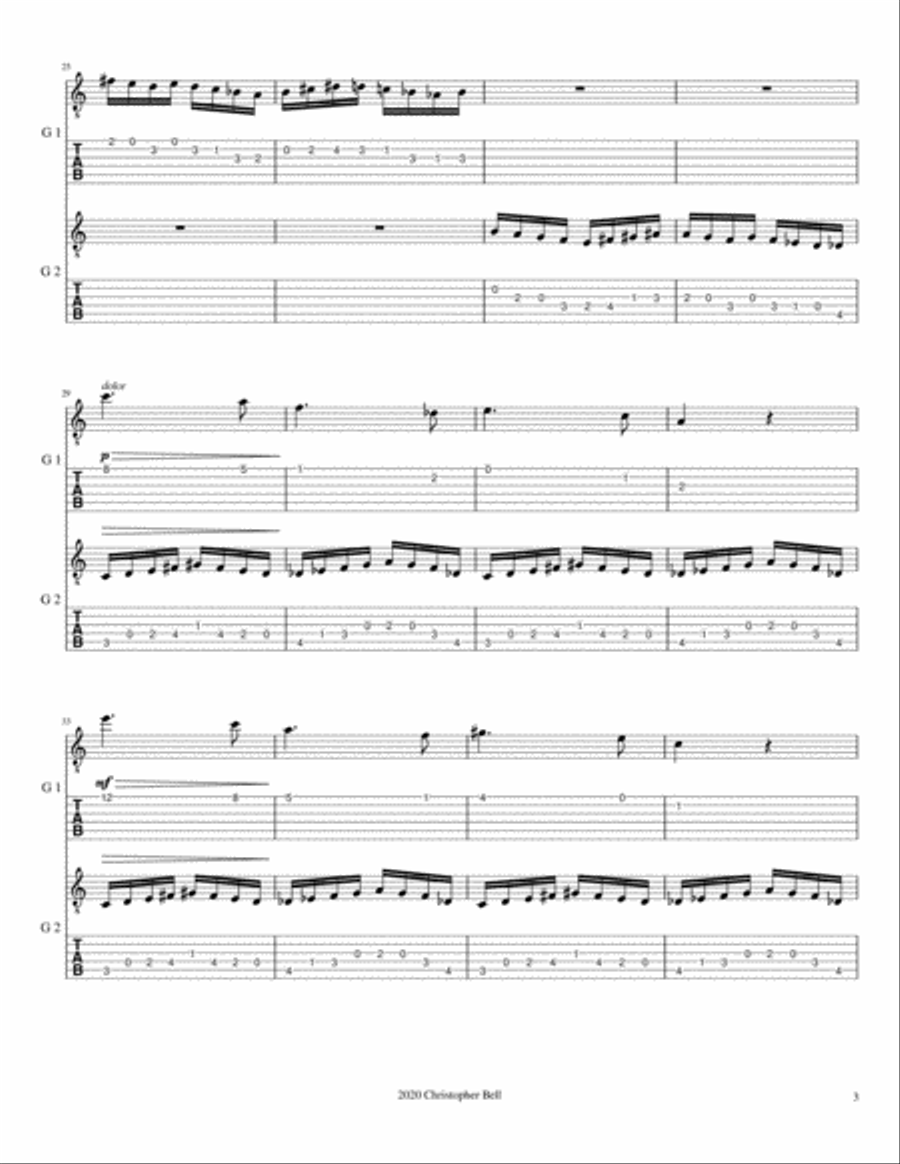 Bela Bartok - Five-Finger Exercise(From 10 Easy Pieces) - Guitar Duet Classical Guitar scores gallery preview page 4