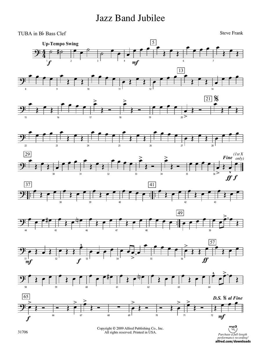 Jazz Band Jubilee: (World Part) B-flat Tuba B.C.