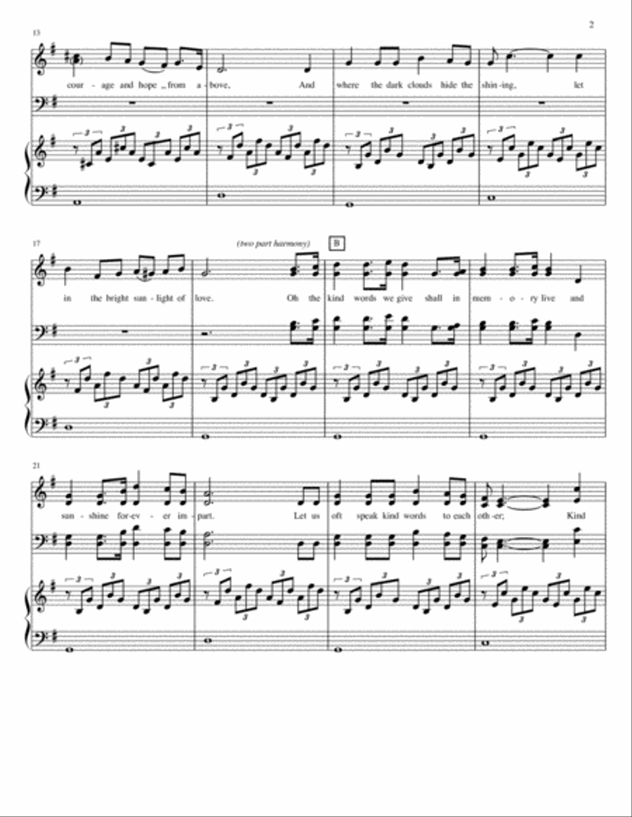 Let Us Oft Speak Kind Words for SATB and Piano 4-Part scores gallery preview page 3