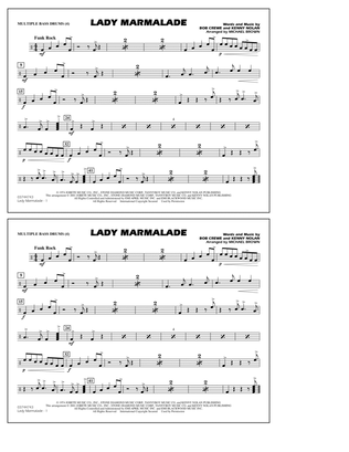Lady Marmalade (from Moulin Rouge) (arr. Michael Brown) - Multiple Bass Drums