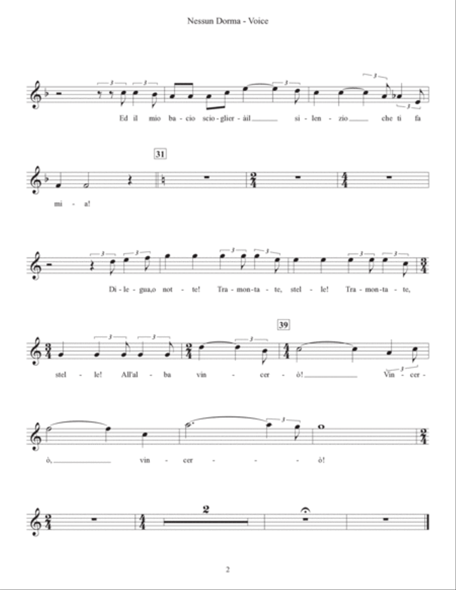 Nessun Dorma Jazz Ensemble scores gallery preview page 2