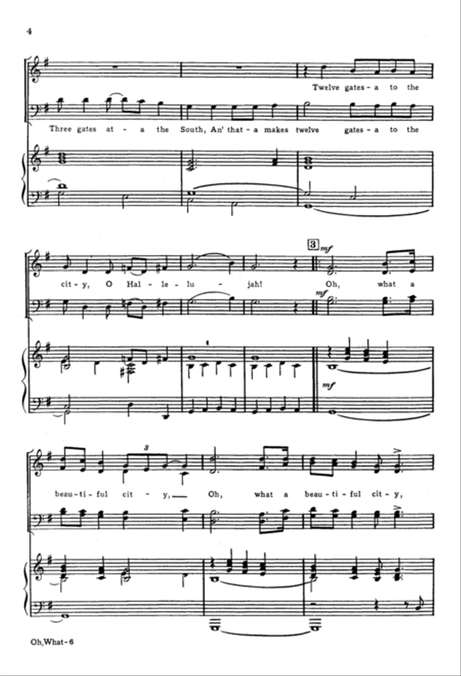 Oh, What A Beautiful City! 4-Part scores gallery preview page 3