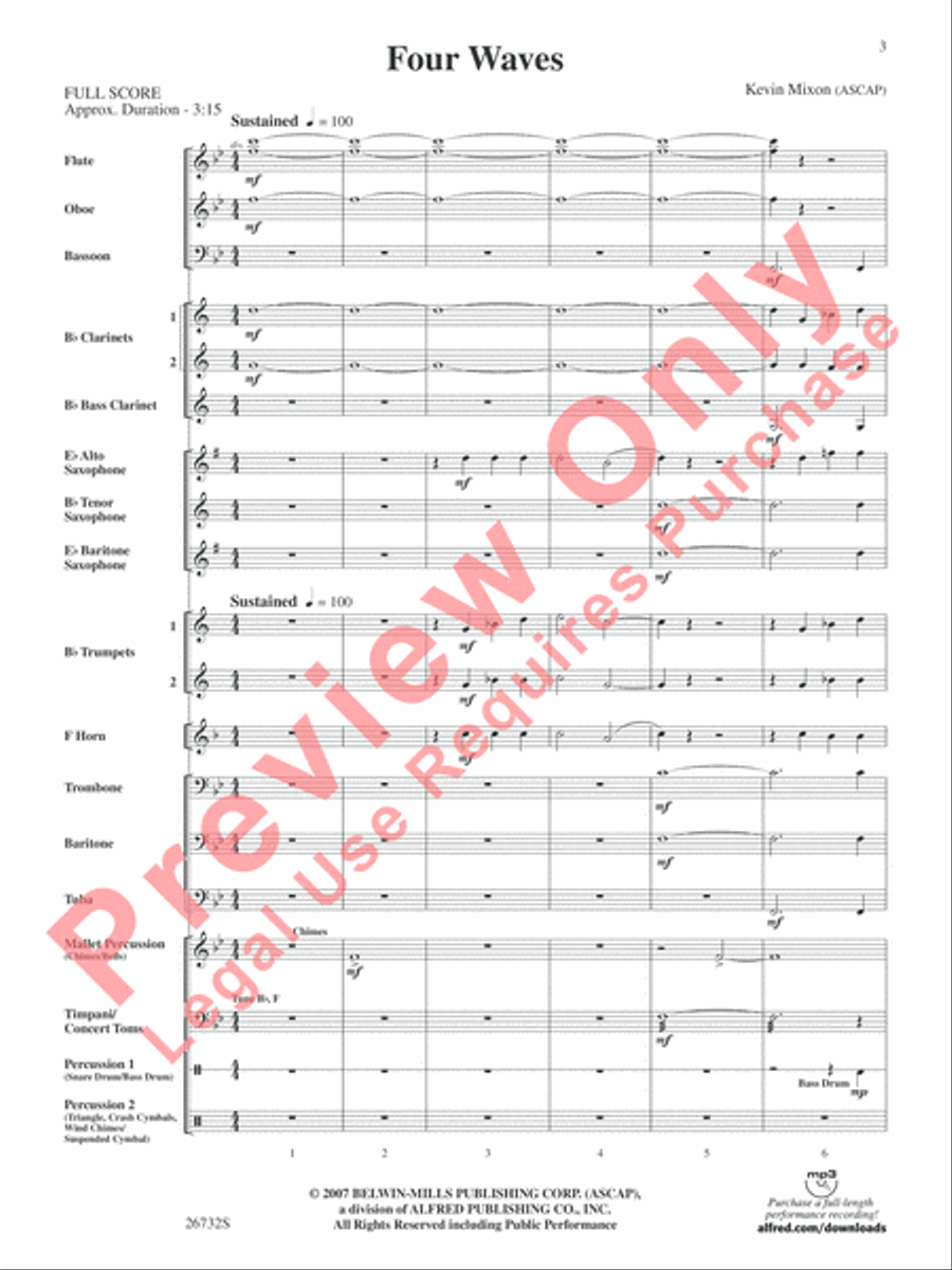 Four Waves Four Waves Concert Band scores gallery preview page 4