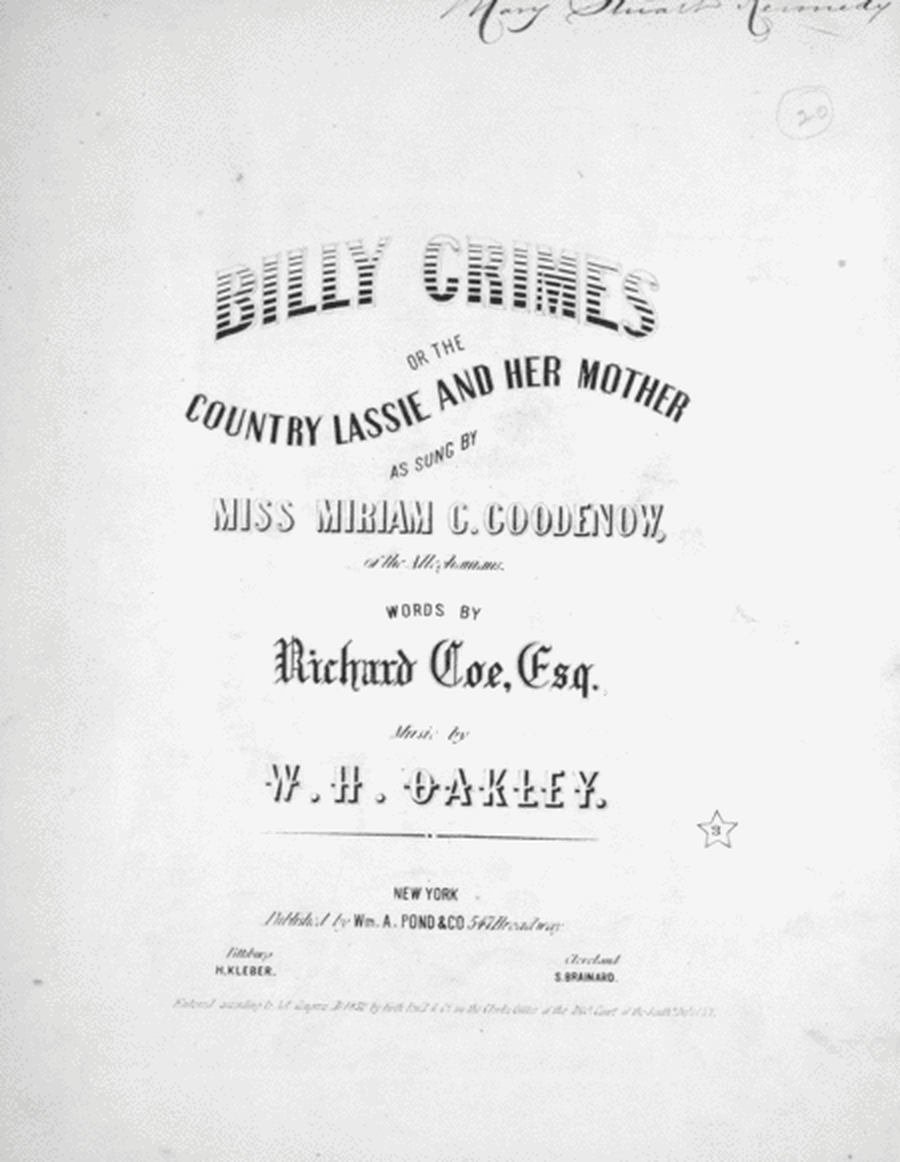 Billy Grimes, or, The Country Lassie and Her Mother
