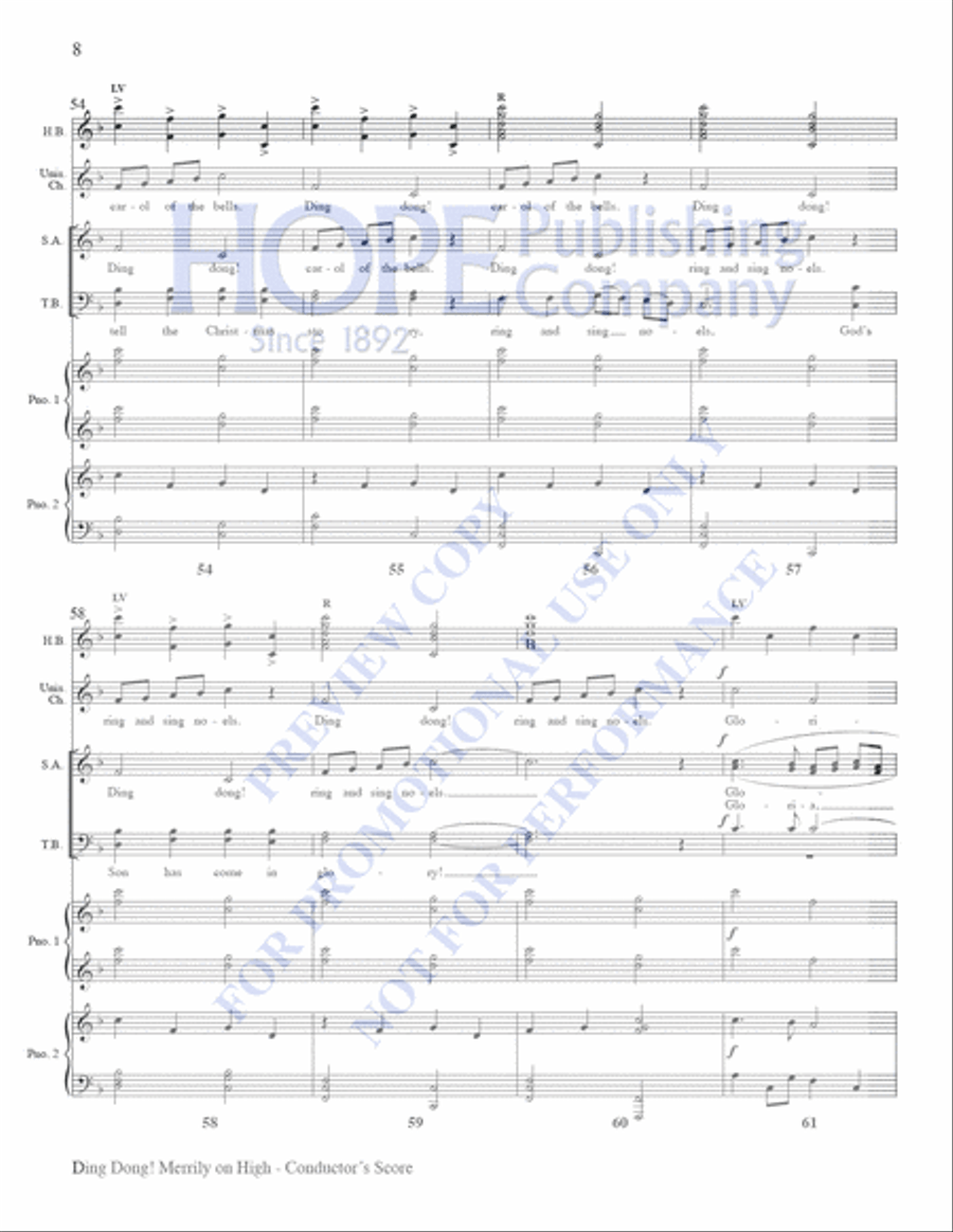 Ding Dong! Merrily on High 4-Part scores gallery preview page 8