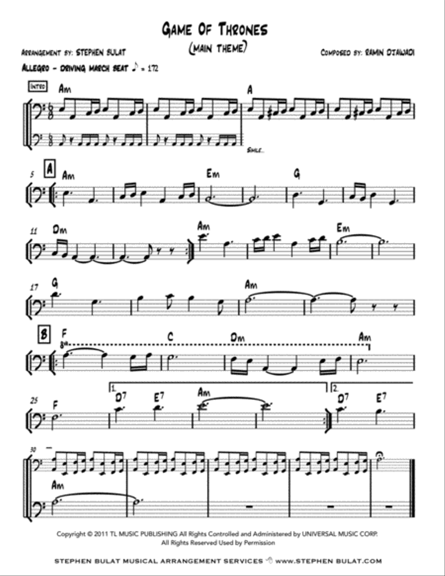 Game Of Thrones Small Ensemble scores gallery preview page 1