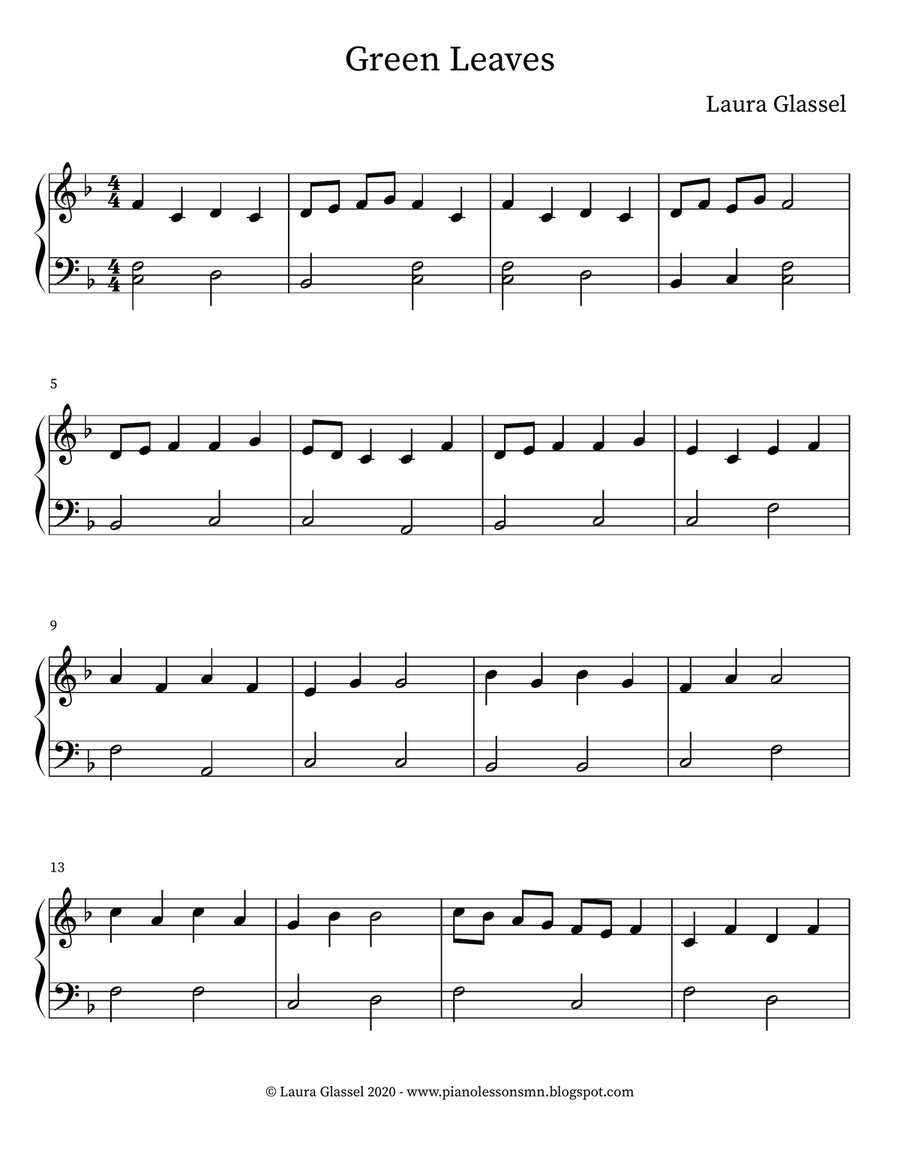 Green Leaves Piano Solo scores gallery preview page 1