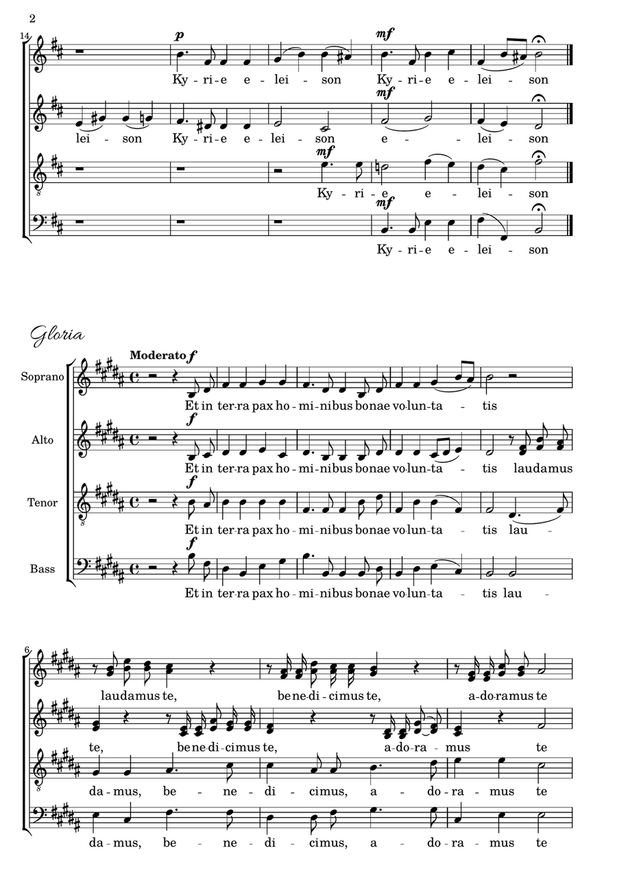 Missa Brevis 4-Part scores gallery preview page 2