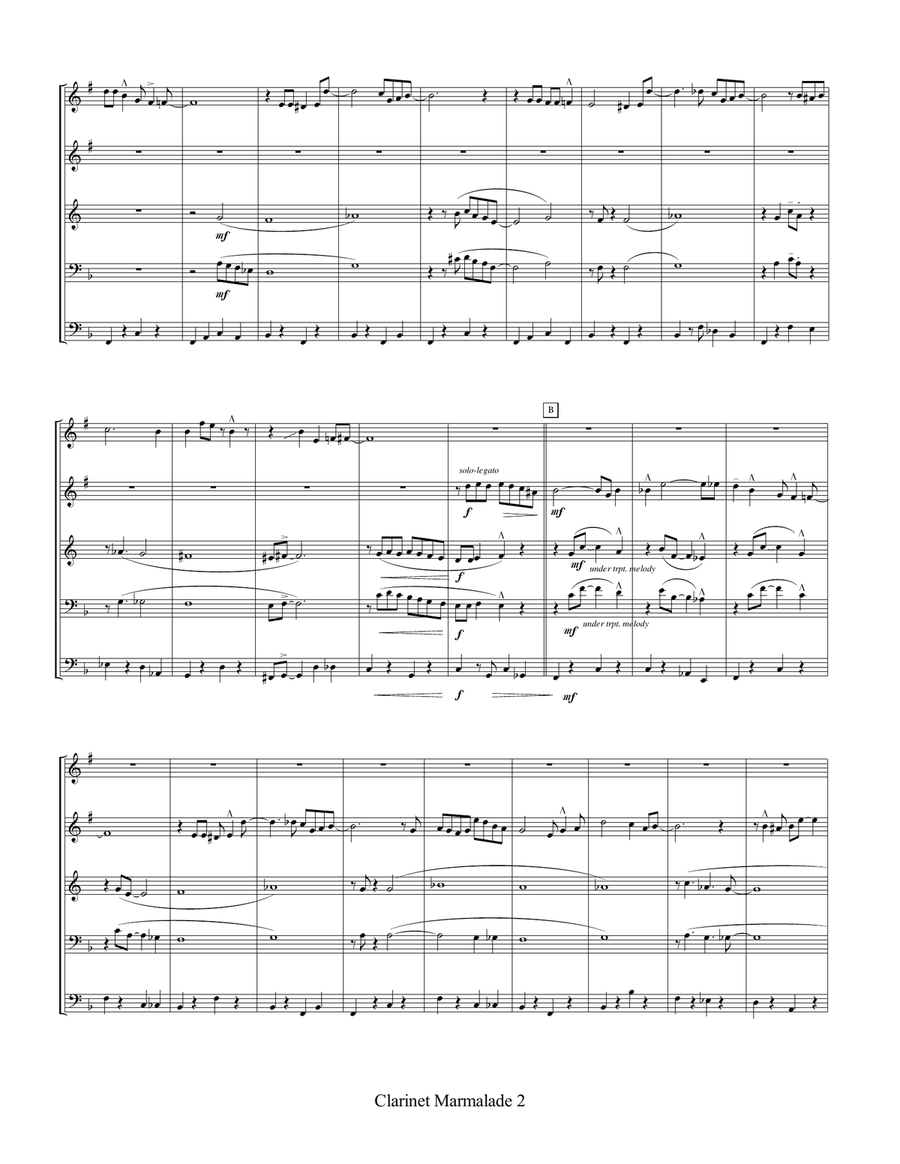 Clarinet Marmalade Clarinet Marmalade Brass Ensemble scores gallery preview page 5