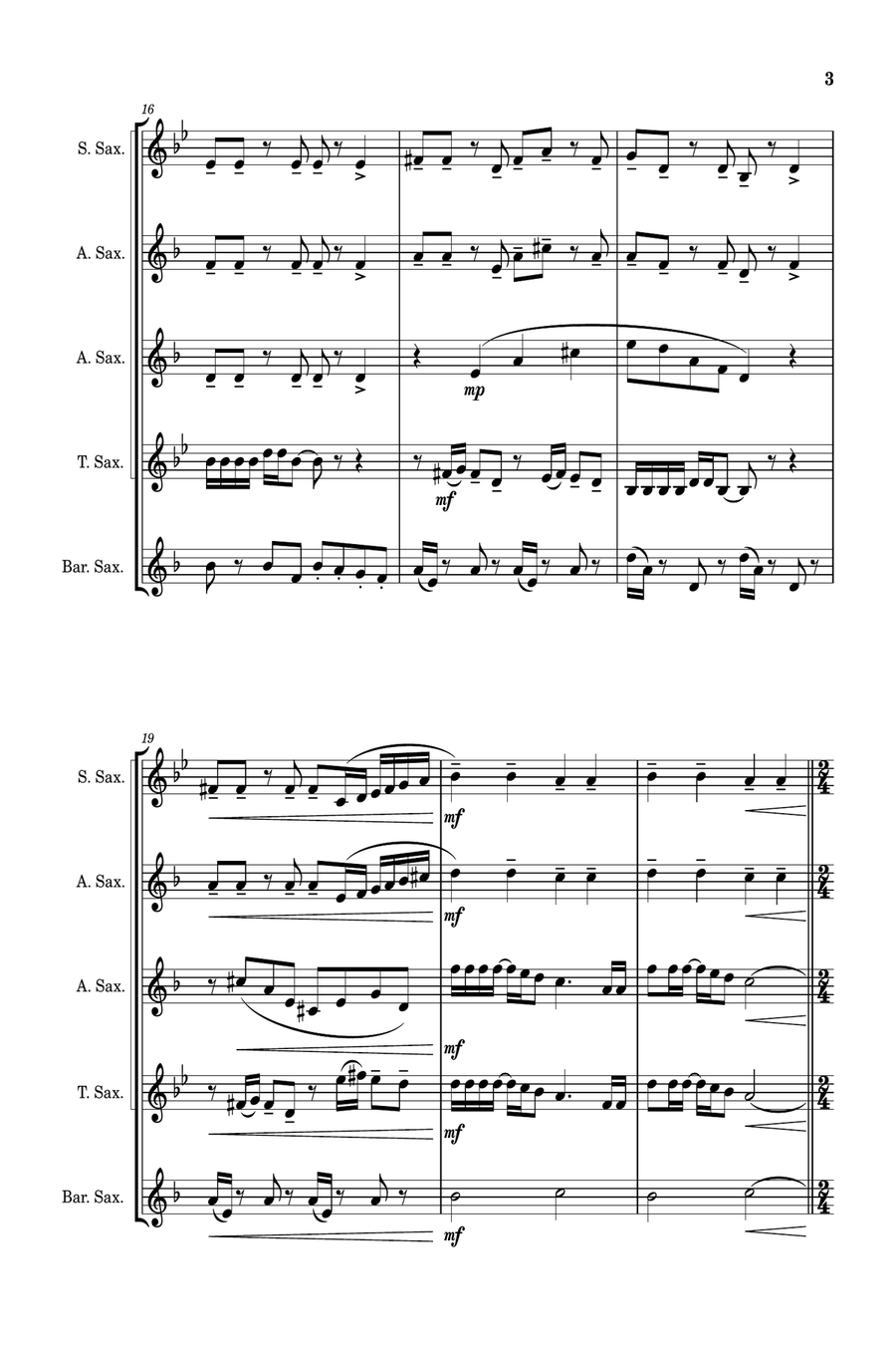 Breakfast In America Saxophone Quintet scores gallery preview page 4
