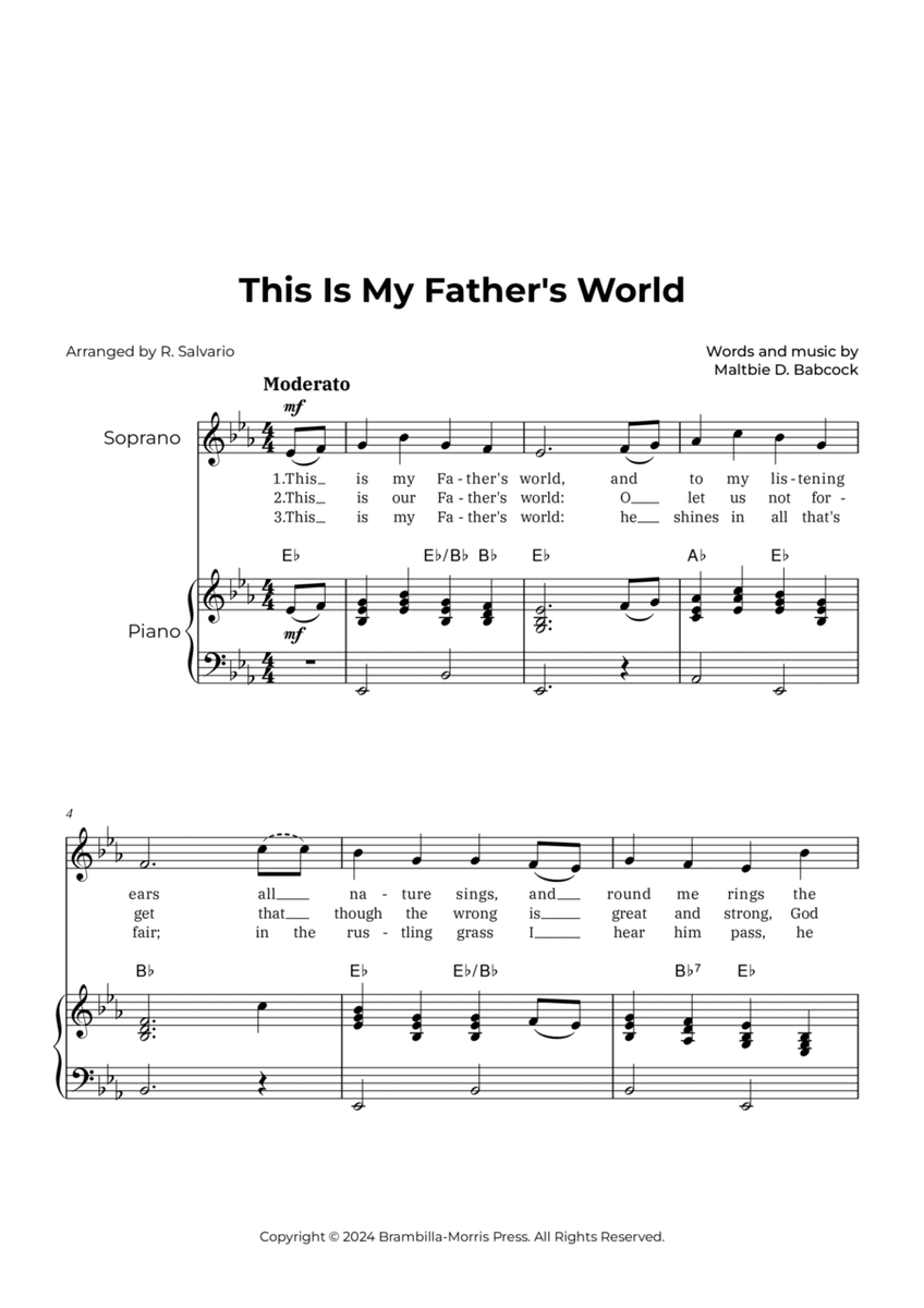 This Is My Father's World (Key of E-Flat Major) image number null