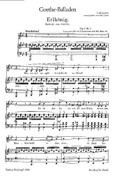 Goethe-Balladen by Carl Loewe Voice Solo - Sheet Music