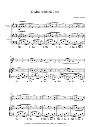 Book cover for O Mio Babbino Caro - Giacomo Puccini (Violin + Piano)