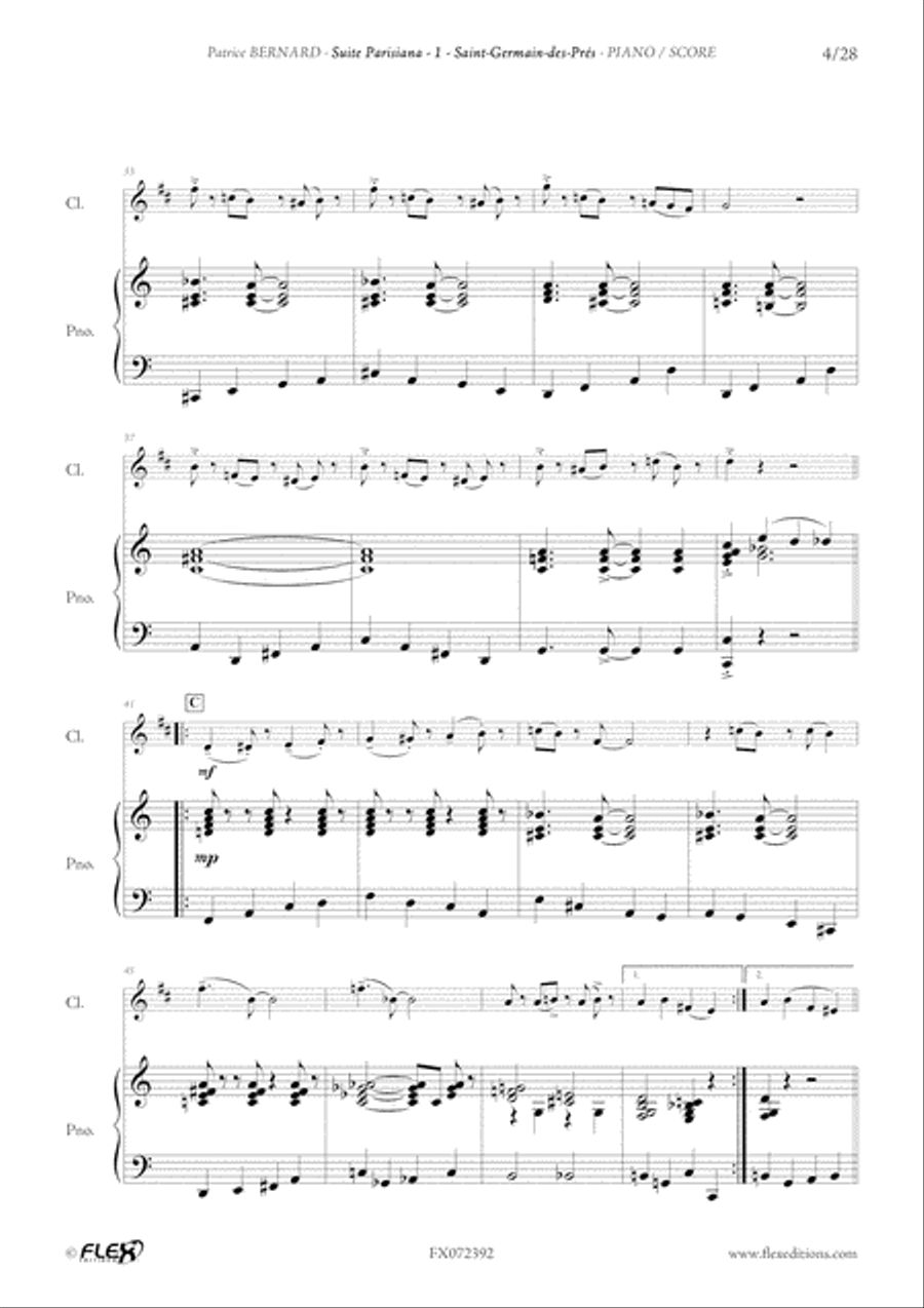 Suite Parisiana Suite Parisiana B-Flat Clarinet scores gallery preview page 4