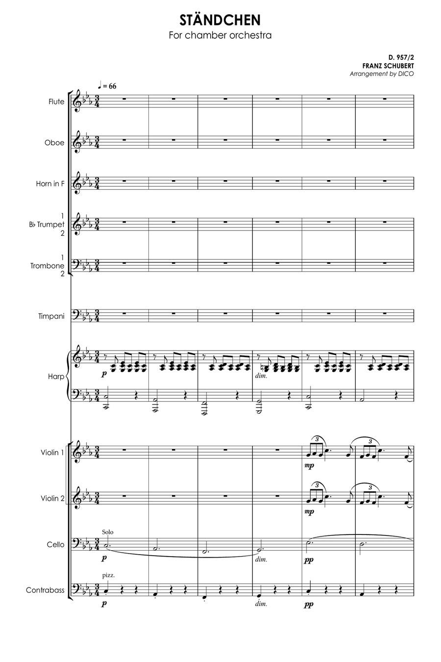 SERENADE D. 957/2 Chamber Orchestra scores gallery preview page 6