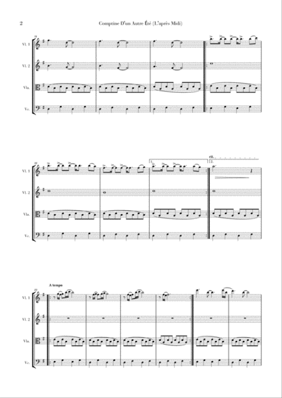 Comptine D'un Autre Été: L'après-midi String Quartet scores gallery preview page 2