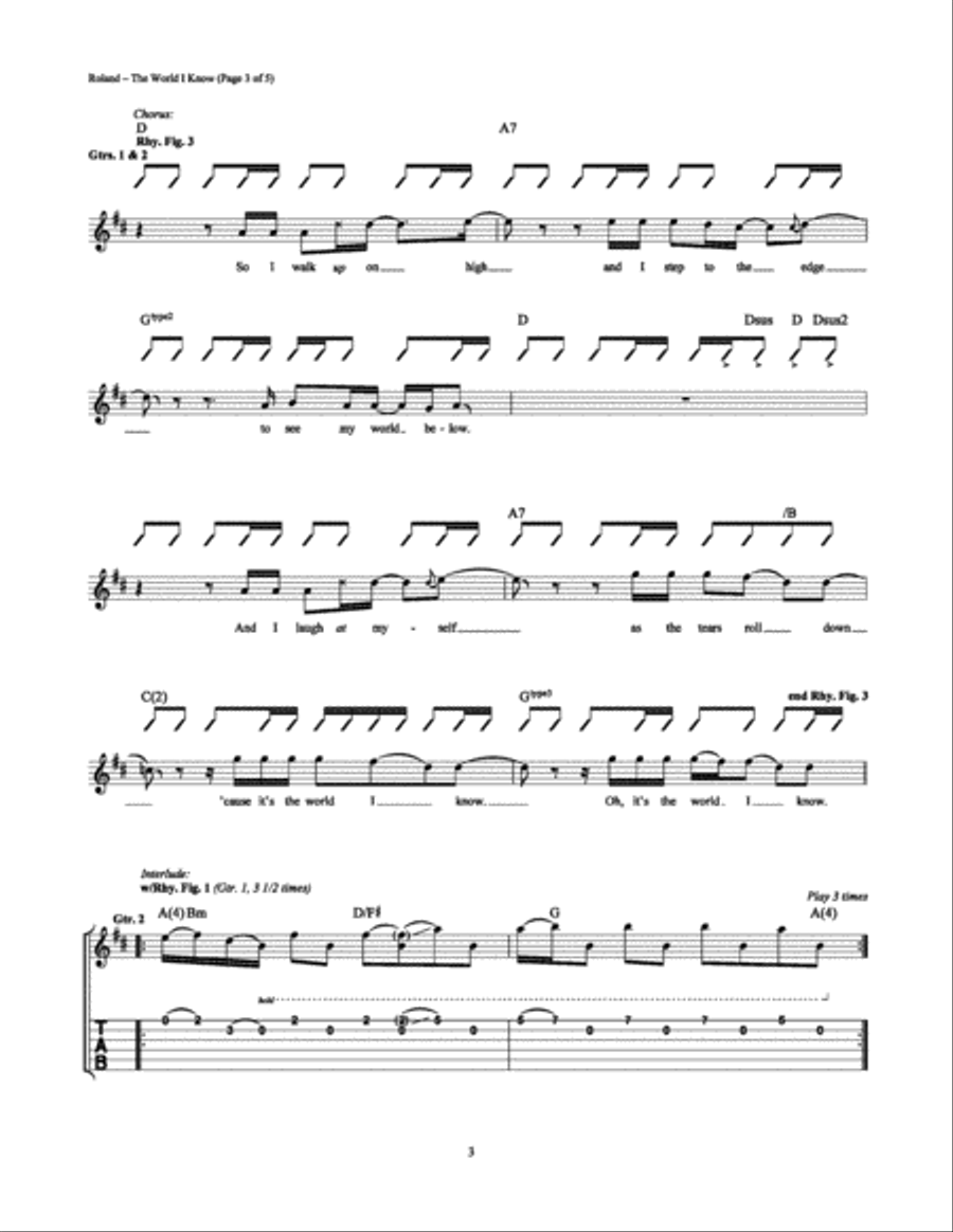 The World I Know Electric Guitar scores gallery preview page 3