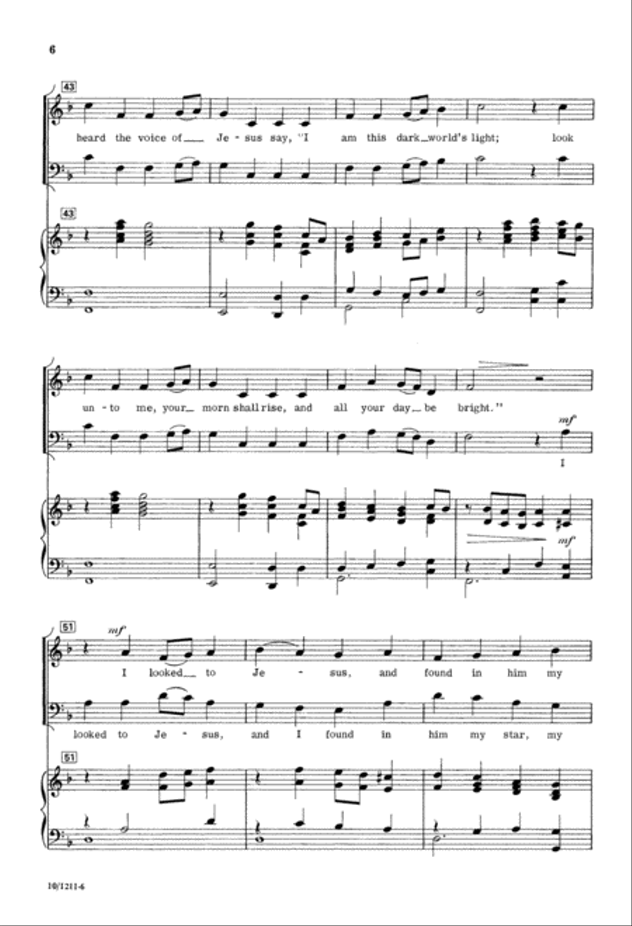 I Heard the Voice of Jesus Say 4-Part scores gallery preview page 6